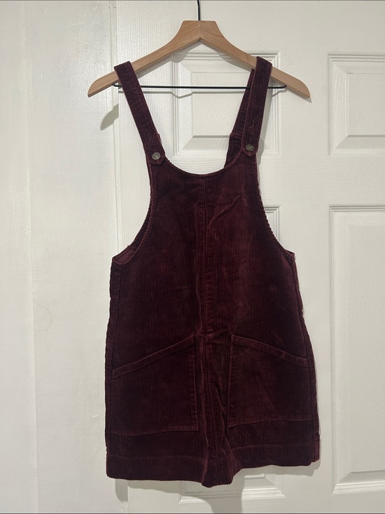 Abercrombie & Fitch Dresses & Skirts - Abercrombie & Fitch Burgundy Corduroy Overall Dress